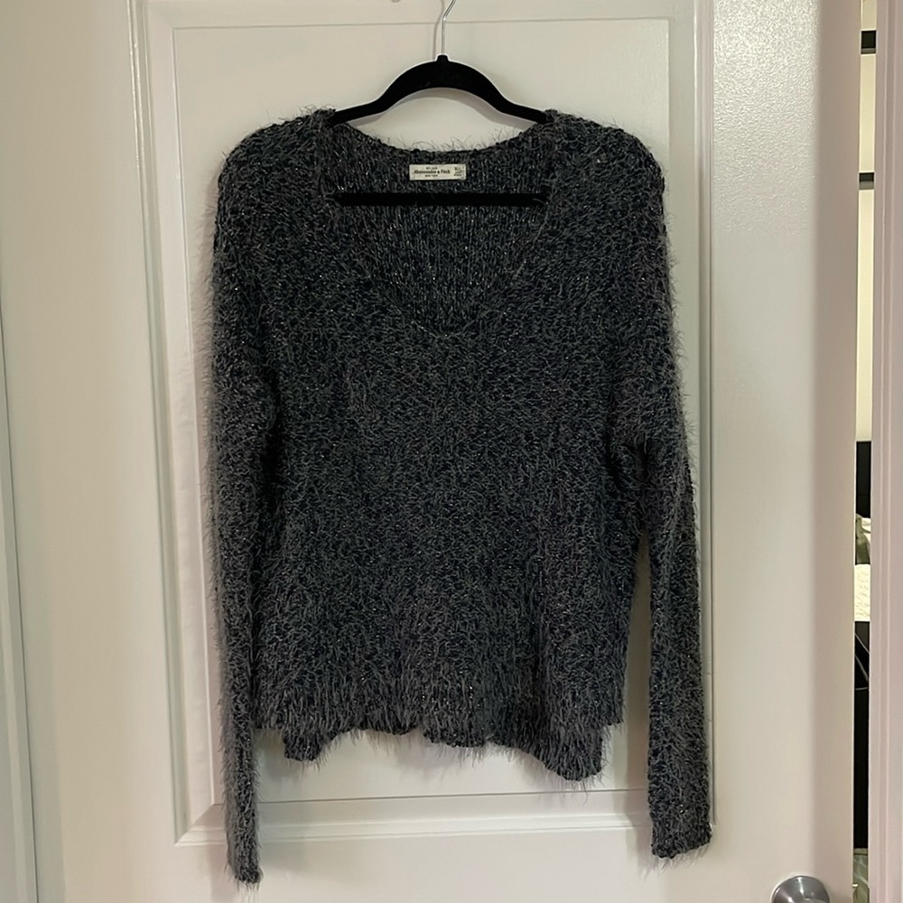 Abercrombie & Fitch Metallic V-Neck Sweater - Size M/L